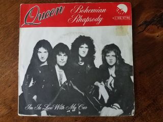 Rare Queen Freddie Mercury Bohemian Rhapsody 45 Picture Sleeve Belgium