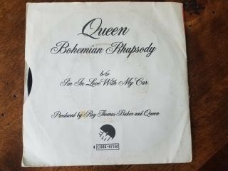 Rare Queen Freddie Mercury Bohemian Rhapsody 45 picture sleeve Belgium 2