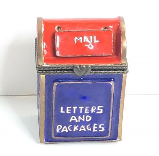 Empress Arts Ltd Enamel U.  S Mail Box 2003 Stamp Dispenser Trinket Box Rare