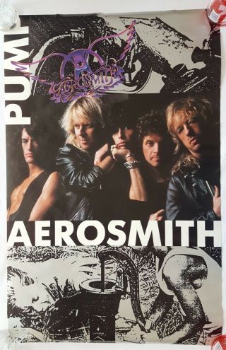 Rare.  Vintage Aerosmith Poster Pump Album 23x35 " Rock Music 80s 90s Tyler (1989)