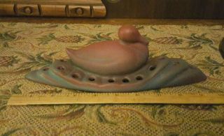 Rare Van BRIGGLE MULBERRY Duck Pond Art Pottery Flower Frog 2
