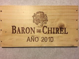 1 Rare Wine Wood Panel Baron De Chirel Ano 2010 Vintage Crate Box Side 2/18 230