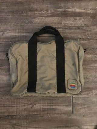Rare Vintage 80s Apple Canvas Messenger Bag Rainbow Logo