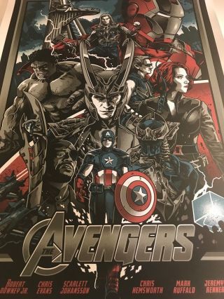Alexander Iaccarino " The Avengers " Variant Ap Poster Print Marvel Signed Rare