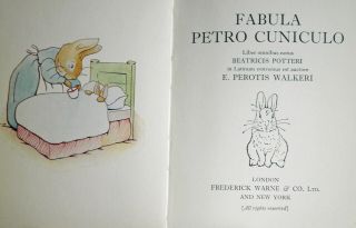 Collectible,  Book,  Peter Rabbit,  Latin,  Fabula Petro Cuniculo,  Potter,  Warne,  Vint,  Rare 3