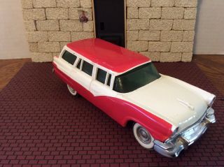 RARE 1956 FORD COUNTRY SEDAN TWO - TONE RED/WHITE GREEN TINT WINDOWS PROMO CAR 4