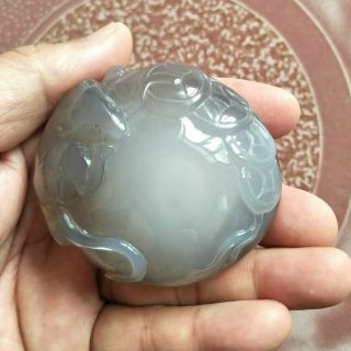 160g Big Rare Natural Moving Water Bubbles Enhydro Agate Quartz Crystal Carving