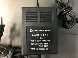 Commodore 64 C64 C64C 7 Pin Din Power Supply 5VDC VAC RARE 2