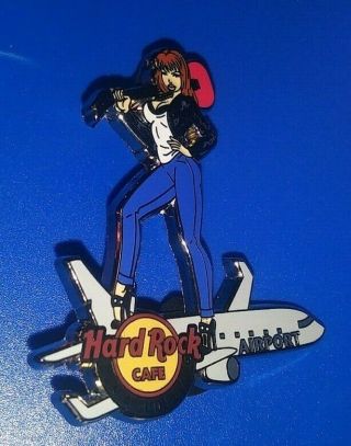 Hrc Hard Rock Cafe Mallorca 2014 Sexy Airplane Girl Guitar Pin /le Very Rare