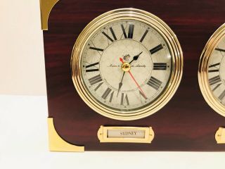 Rare Collector ' s Piece Authentic Models Mahogany Multi - Zone World Clock 1997 4