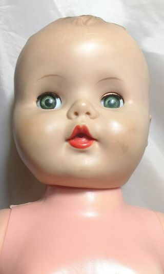 Rare Vintage Antique Baby Doll Molded Hair Eyes Open Close 24 " Eegee Baby Carrie