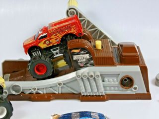Monster Jam Trucks with Launcher,  Hot Wheels REV UP Crushable Car Mold Cars Rare 2