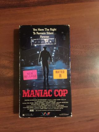 Rare,  The Maniac Cop Vhs Film Horror Slasher Bruce Campbell 1988