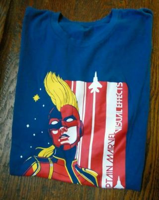 Captain Marvel Rare Movie Visual Effects Production Crew T Shirt