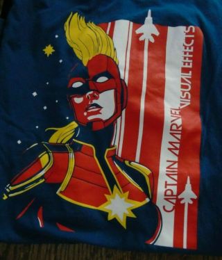 Captain Marvel RARE Movie Visual Effects Production Crew T Shirt 2