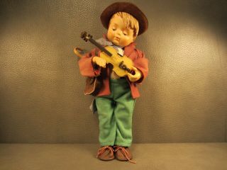 Goebel Hummel 13 " Porcelain Doll Little Fiddler With Violin Boy 1988 Rare
