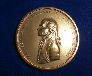 Vintage Us Thomas Jefferson Bronze Peace Medal 3 Inches Diameter Rare