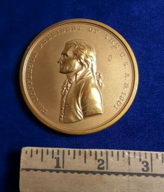 Vintage Us Thomas Jefferson Bronze Peace Medal 3 inches diameter Rare 2