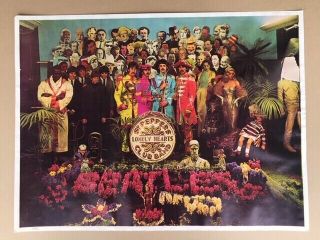 Beatles Very Rare Sgt Peppers Lonely Hearts Club Band Un Cropped Poster 18x24
