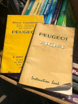 Peugeot 404 Instruction Books Rare