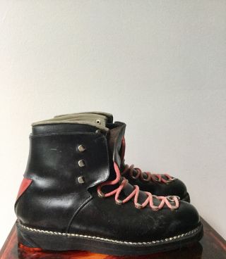 Vintage Rare Leather Allegro France Ski Boots