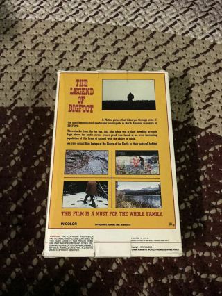THE LEGEND OF BIGFOOT WORLD PREMIERE RARE OOP VHS BIG BOX SLIP 3