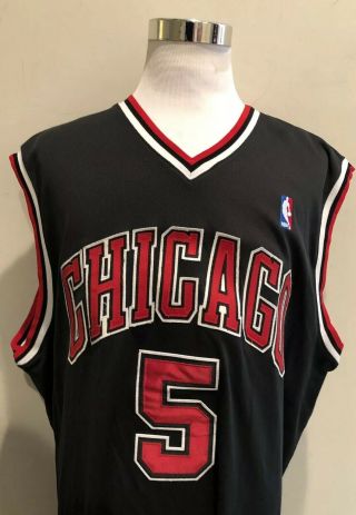 Rare Vtg Nba Jersey Chicago Bulls Jalen Rose Nike Authentic Dri - Fit Sz 60