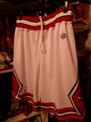 Rare,  Bulls 7 Shorts White Champion Men L Jersey Nba Cap Hat Basketball Chicago