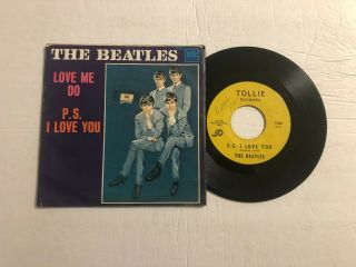 The Beatles Love Me Do 45 Tollie Rec.  T - 9008 Us 1964 Vg Rare Pic Sleeve B7