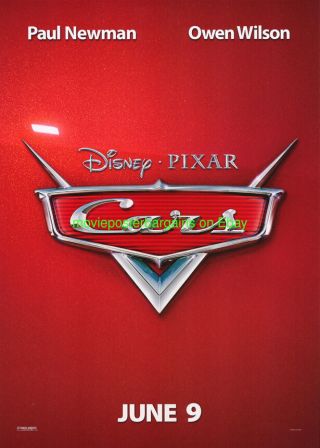 Cars Movie Poster 20x28 Inch Rare Jumbo Window Card 2006 Disney Pixar