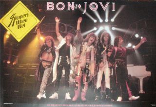 Bon Jovi Rare Slippery When Wet Cd / Lp Cover Art Poster Ending Soon