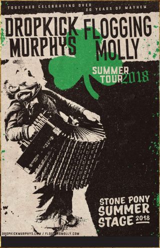 Dropkick Murphys | Flogging Molly 2018 Tour Ltd Ed Rare Poster,  Punk Poster