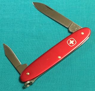 Rare Wenger Swiss Army Folding Pocket Knife - Red Alox Retired Patriot