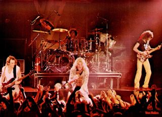 Van Halen With David Lee Roth - Poster - Rock Group - Live On Stage - Very Rare