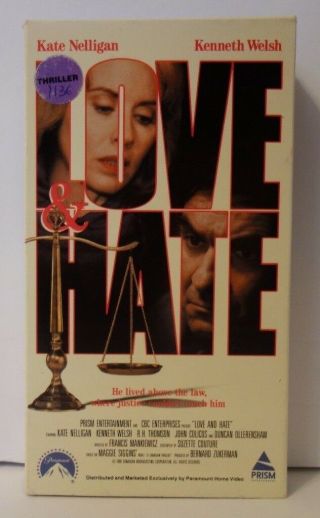 Love & Hate Rare & Oop Drama Thriller Movie Paramount Prism Home Video Vhs