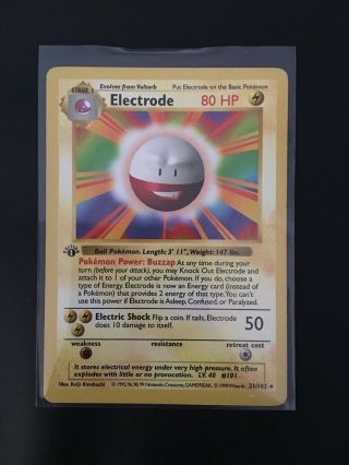 Pokémon Tcg - Electrode 1st Edition Shadowless - Base Set 21/102 Non Holo Rare