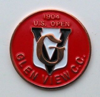 Us Open 1904 Golf 1 " Coin Golf Ball Marker - Glen View Country Club - Rare