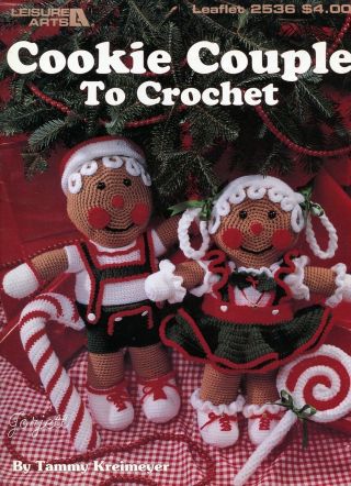 Cookie Couple Gingerbread Boy Girl Lollipop & More Crochet Patterns Rare