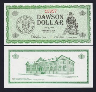 Canada 1985 - 1987 Local Currency Dawson Dollar Unc Rare