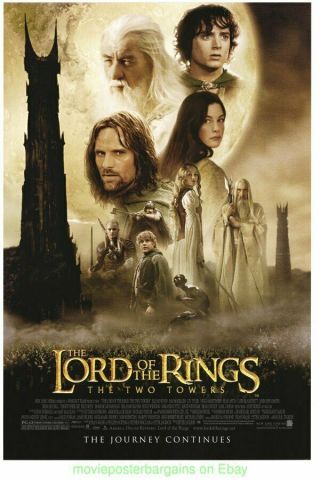 Lord Of The Rings The Two Towers Movie Poster Rare Ds 27x40 N.