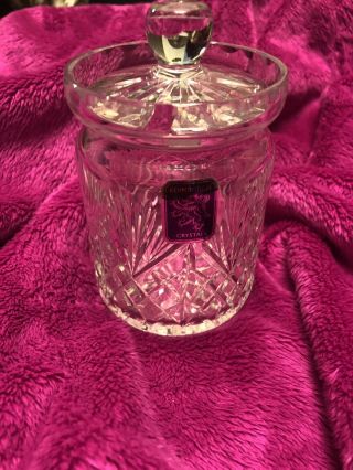 Edinburgh Crystal Thistle Jam Jelly Jar Rare