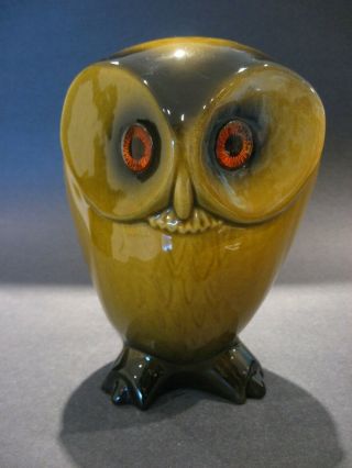 Rare Vintage Roselane Lg.  Owl Figurine California Art Pottery Mid Century Modern