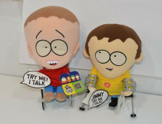 Rare Talking South Park Plush Toy Dolls Timmy & Jimmy Fresh Batteries