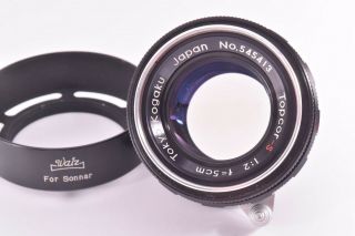 Rare Tokyo Kogaku Topcor - S Lens 50mm/f2 Leica 39mm Lmt Screw Mount 545413