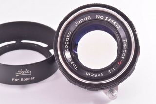 Rare Tokyo Kogaku Topcor - S lens 50mm/F2 Leica 39mm LMT screw mount 545413 2