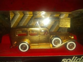 Solido Rare French 24k Gold Plated 1930s Cadillac 1/43