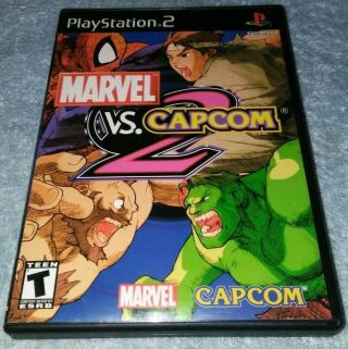 Marvel Vs Capcom 2 Playstation 2 Complete Rare Black Label Ps2