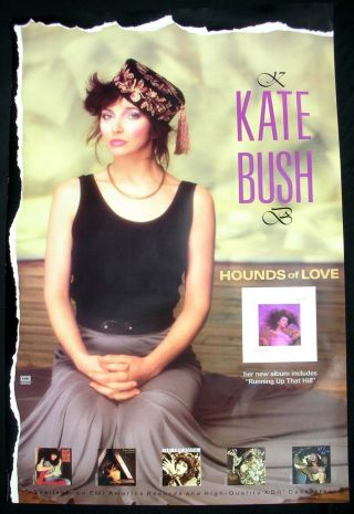 Kate Bush Hounds Of Love Promo Poster - Usa 1985 Rare