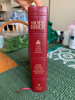 Thomas Nelson Nkjv Wide Margin Center - Column Reference Bible Rare 475bg