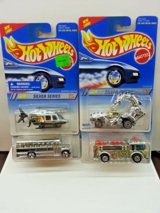 Hot Wheels 1995 Silver Series Complete Set Of Four Noc Vintage Rare